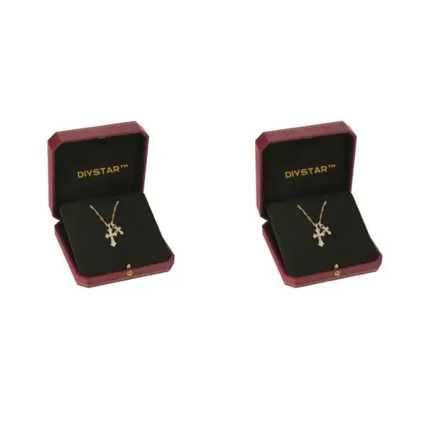 Lymphatic Magnetic Therapy Cross Design Diamond Necklace