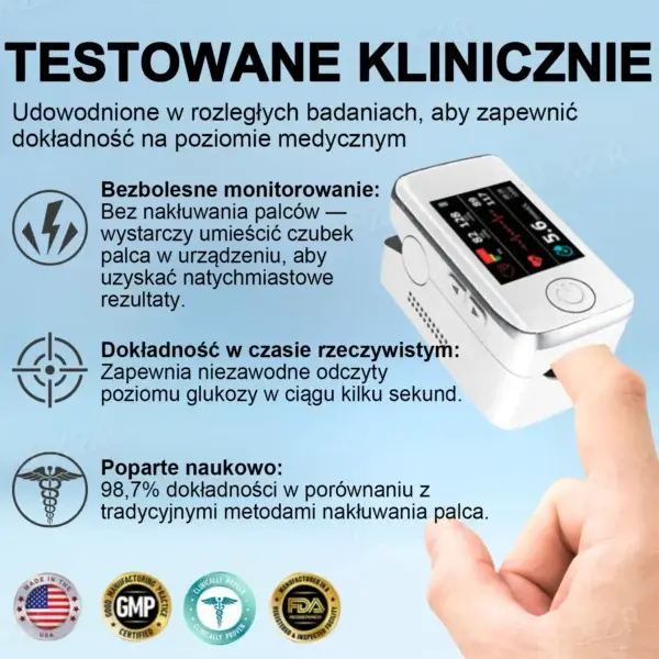 Wyprzedaż Noworoczna- Rabat – 70 % OFF Dokładne urządzenie do pomiaru poziomu glukozy we krwi