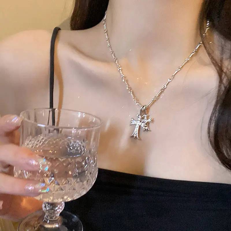 Lymphatic Magnetic Therapy Cross Design Diamond Necklace - Image 13