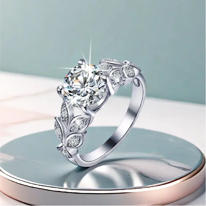 DIYSTAR Magnetology Moissanite Diamond Ring