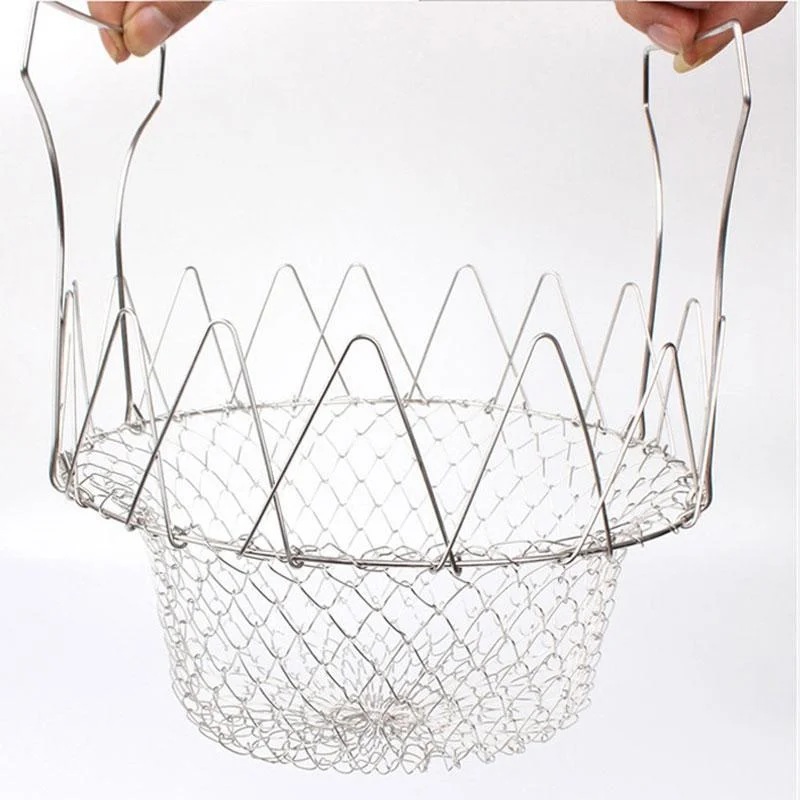 Magical Foldable Stainless Steel Kitchen Basket - Image 7