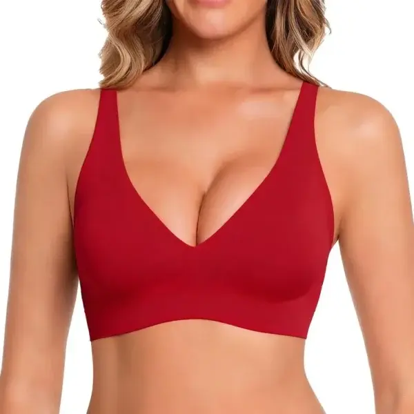 NESLEMY Wireless Womens Comfortable Wireless Bras Push Up Bralettes Seamless Tshirts Bras Deep V - Image 12