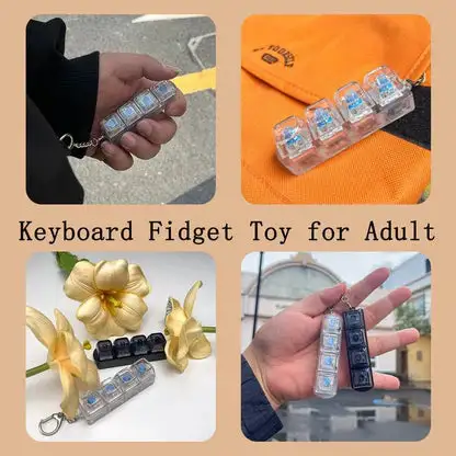 Fidget Toys - Stress Relief Model - LED Keyboard Keychain - Image 7