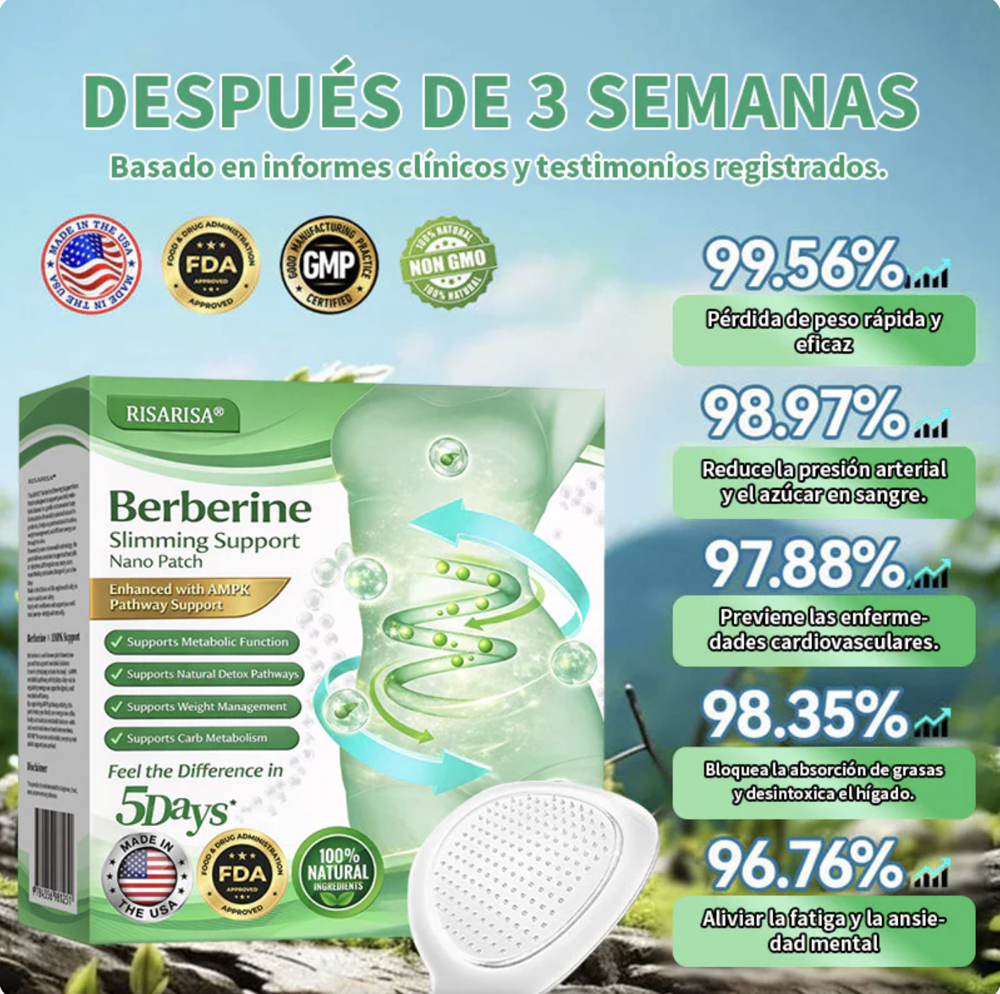 Berberine Slimming Support Nano Microneedle Patch - Image 3