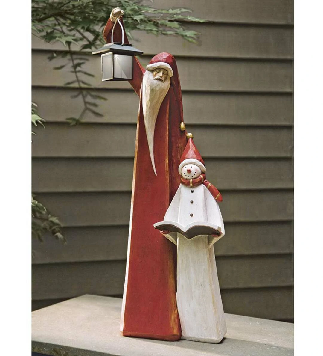❄Winter is coming❄ Snowman Sculpture With Solar Lantern - Image 5