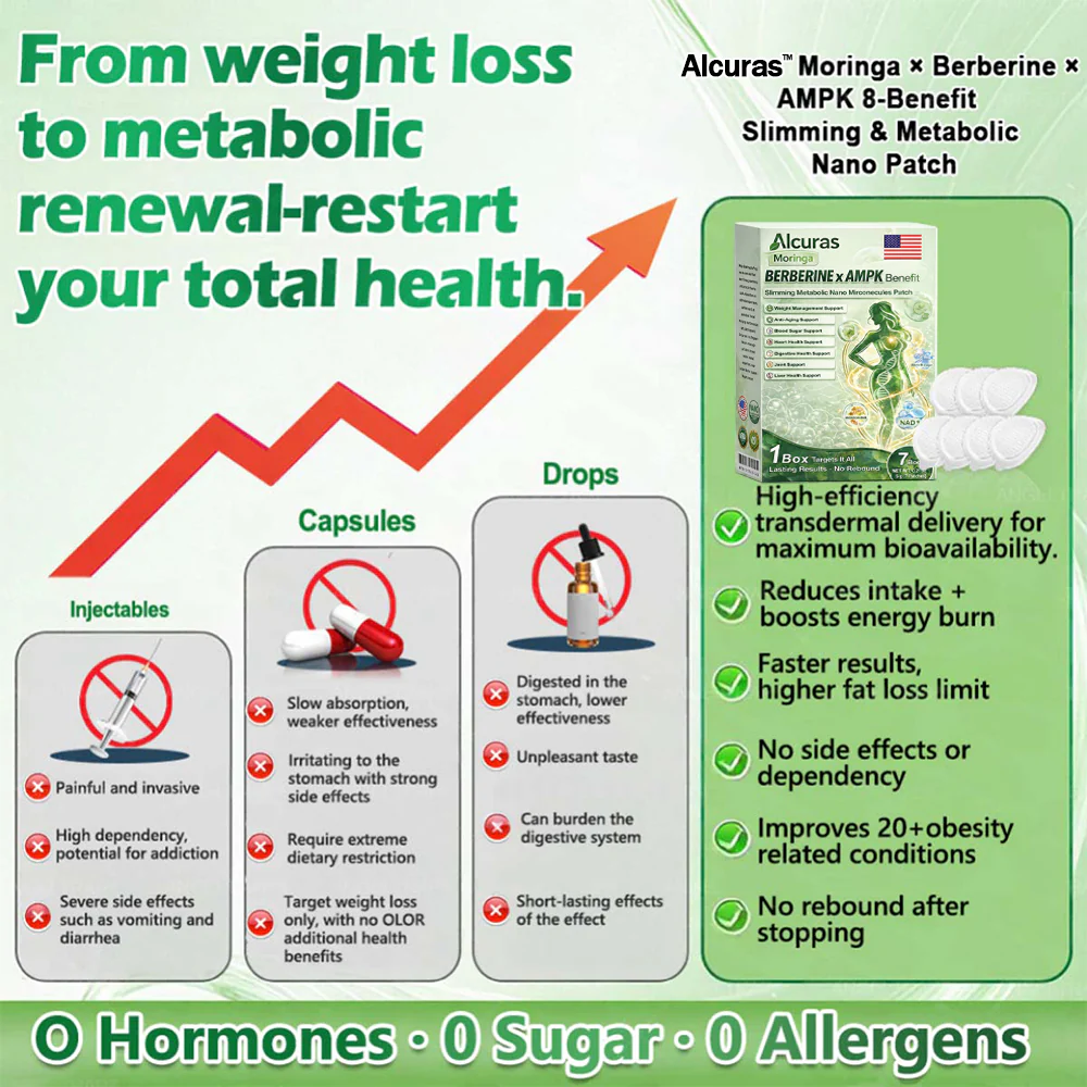 Moringa × Berberine × AMPK 8-Benefit Slimming & Metabolic Nano Microneedle Patch - Image 6