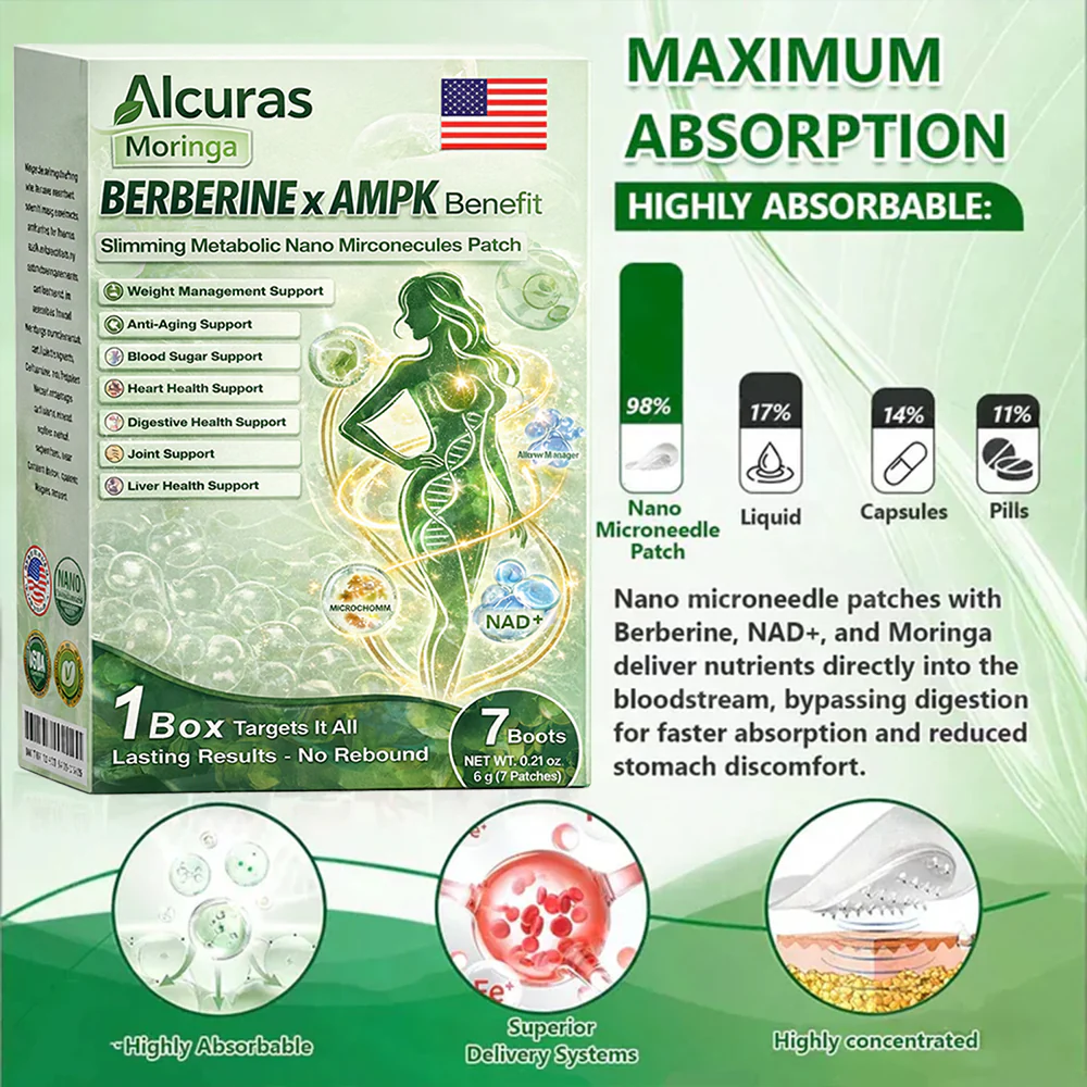 Moringa × Berberine × AMPK 8-Benefit Slimming & Metabolic Nano Microneedle Patch