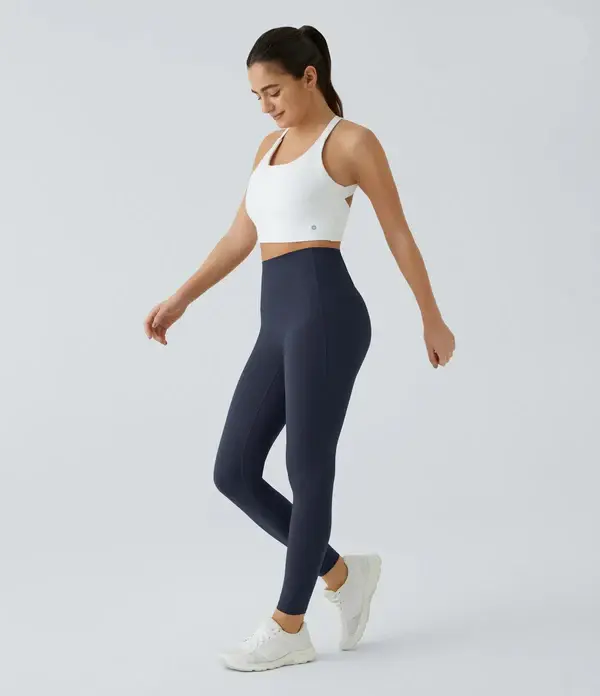 High Waisted Waist Shaping Pocket Shaping Training Leggings - Image 17