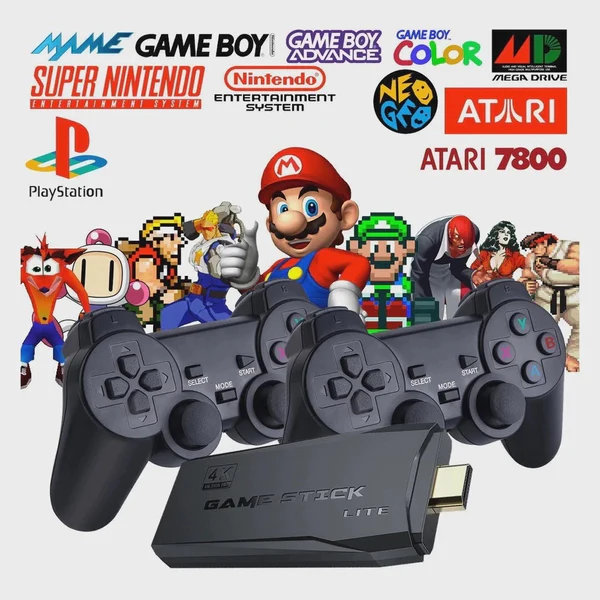 Gamestick Retro 4K mit 2 Wireless Controllern 10.000 Spiele