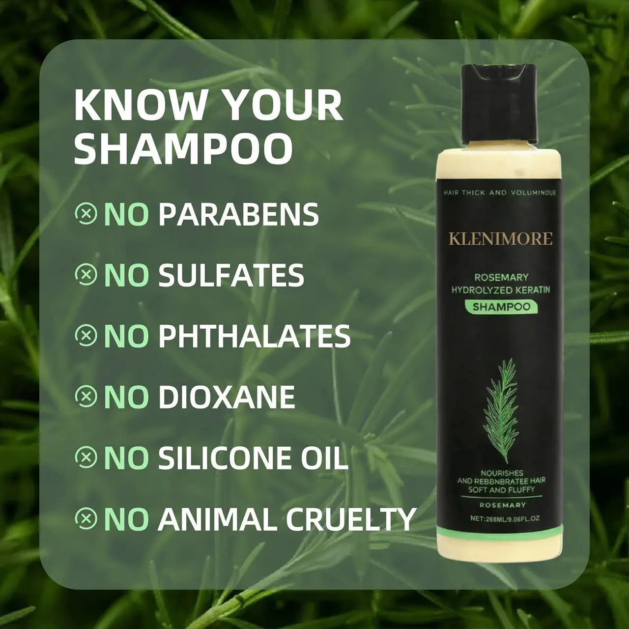 Rosemary Hydrolyzed Keratin Shampoo - Image 8