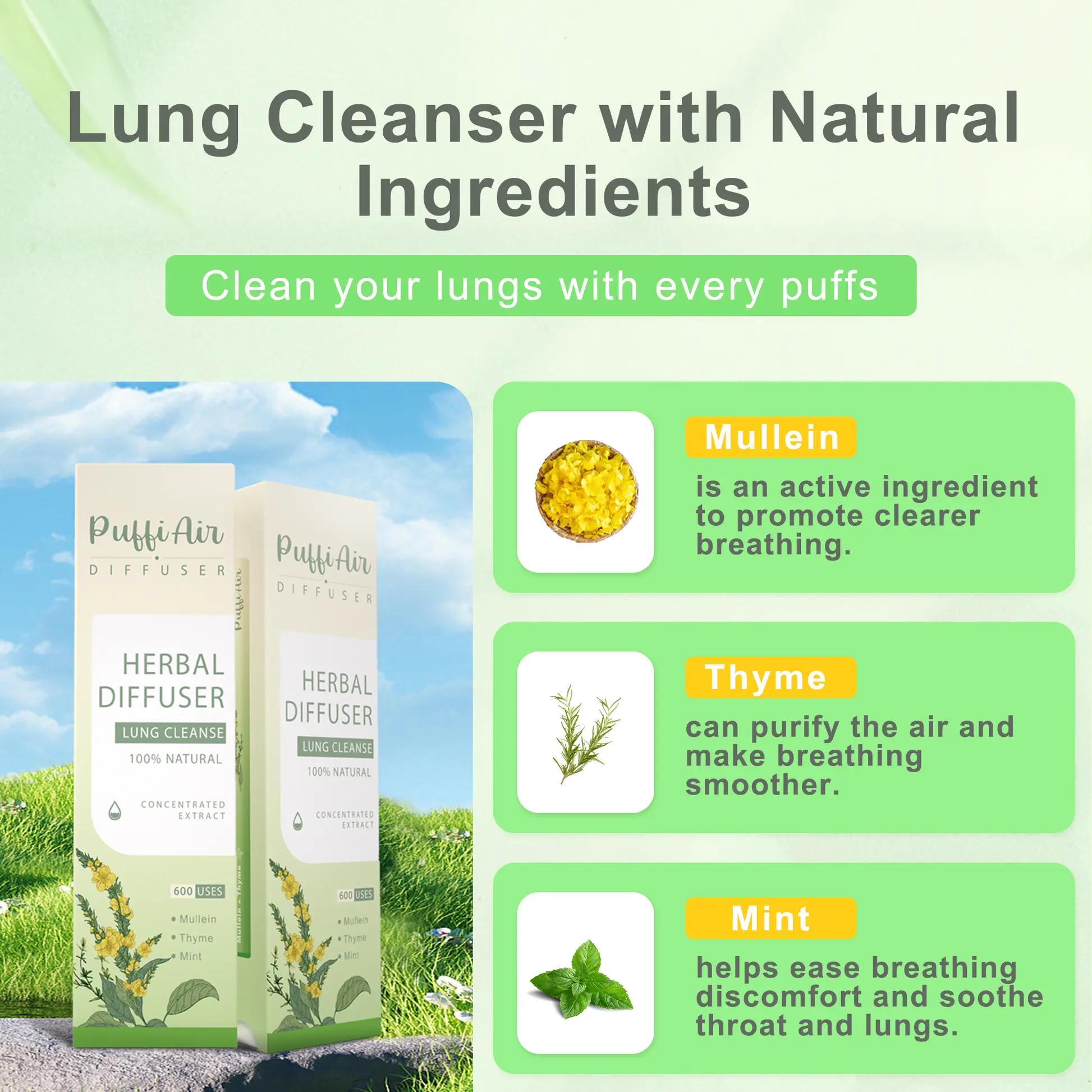 Mullein Diffuser & Nasal Inhaler Set - Image 2