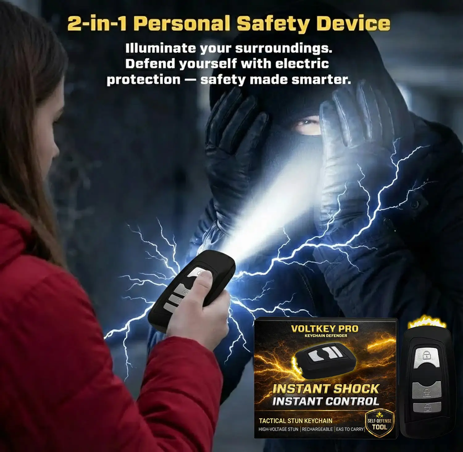 💥 2026 Hot Sale 75% OFF ️🔦 VoltKey Pro Stun Car Keychain ⚡ - Image 3