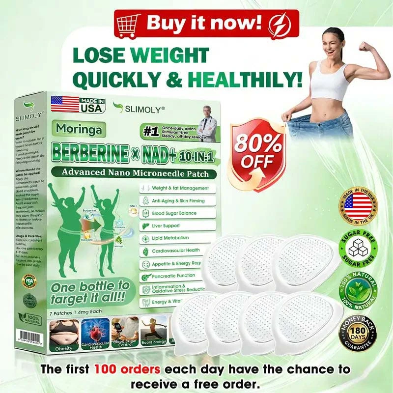 Official Moringa · Berberine × NAD+ 10-in-1 Nano Microneedle Patch