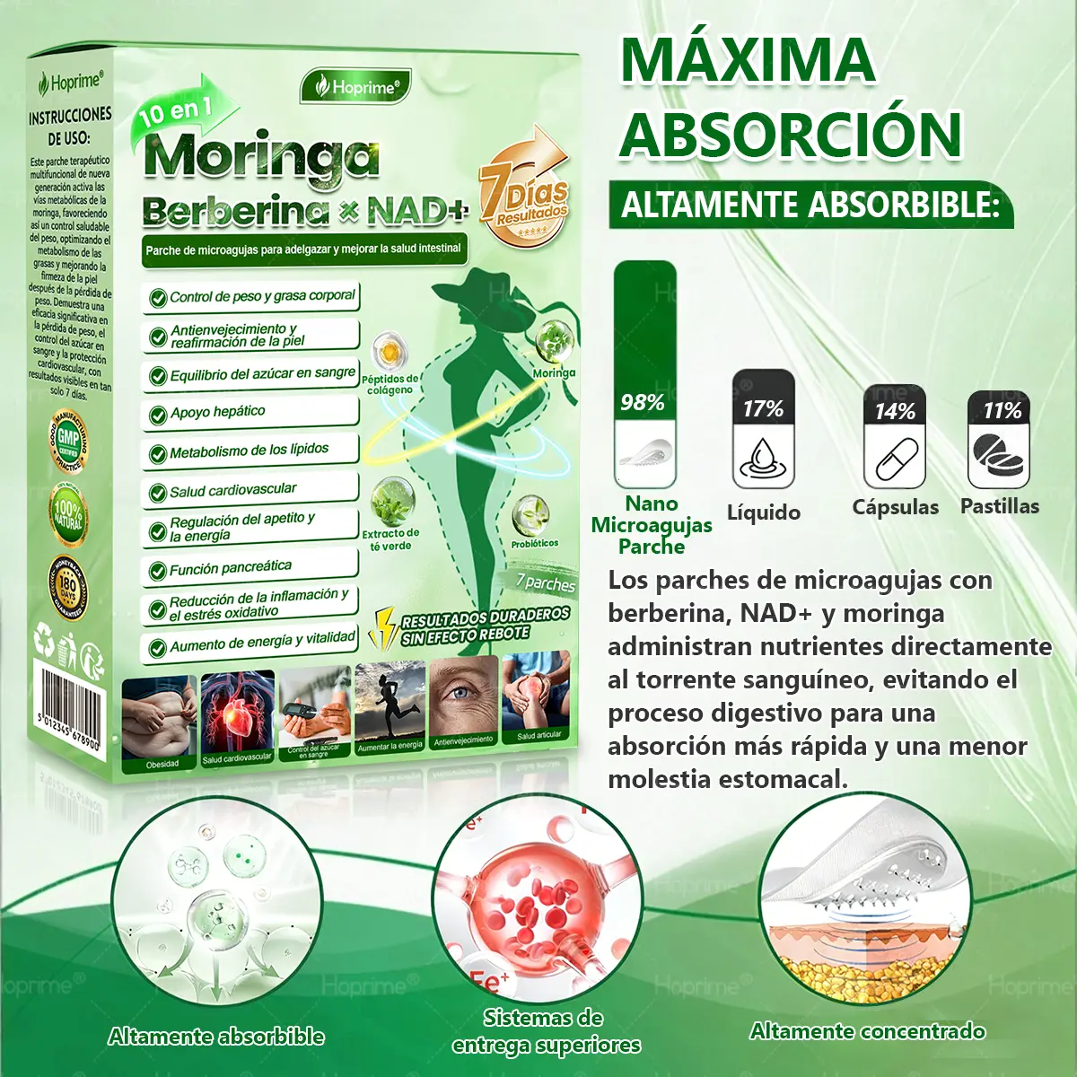 𝑴𝒐𝒓𝒊𝒏𝒈𝗮 · 𝗕𝗲𝗿𝗯𝗲𝗿𝙞𝙣𝙚 × 𝙉𝐀𝐃+ 10-en-1 Parche Avanzado de Nano Microagujas - Image 6