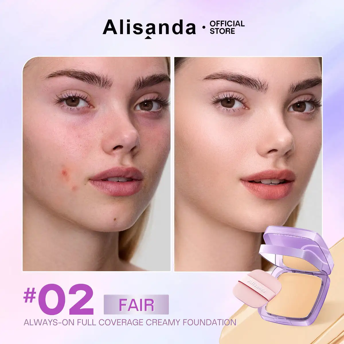 Always On Full Coverage Foundation Cream | 24H Long Lasting Waterproof Matte Full Coverage Foundation - Image 4