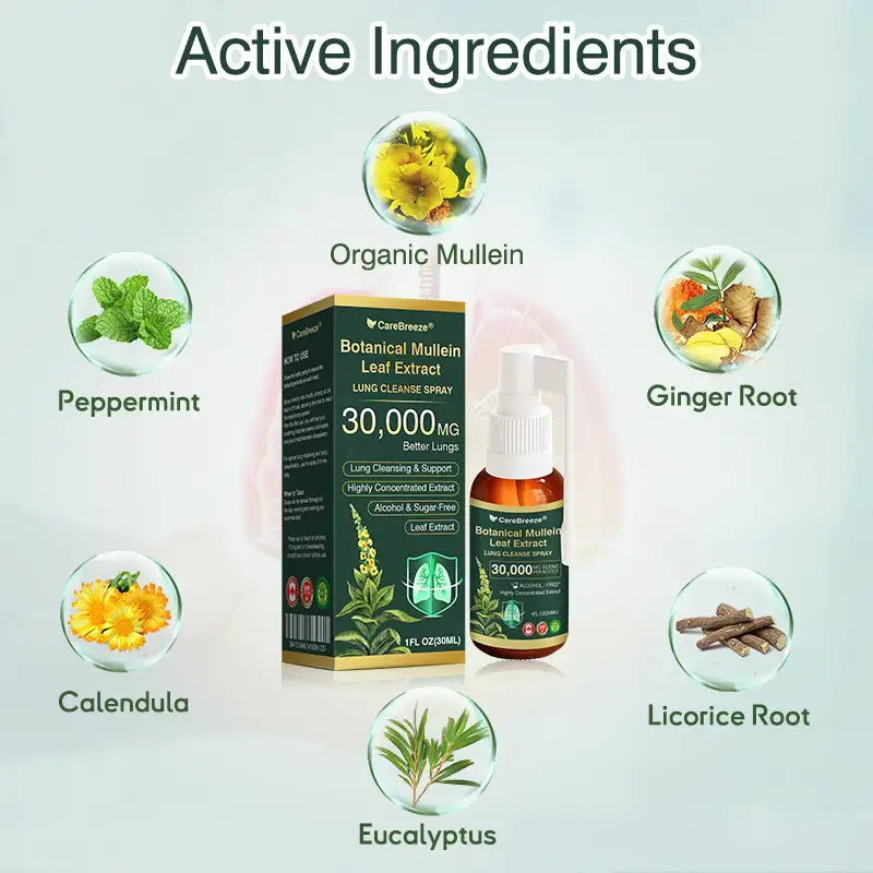 Botanical Mullein Leaf Extract Lung Cleanse Spray - Image 9