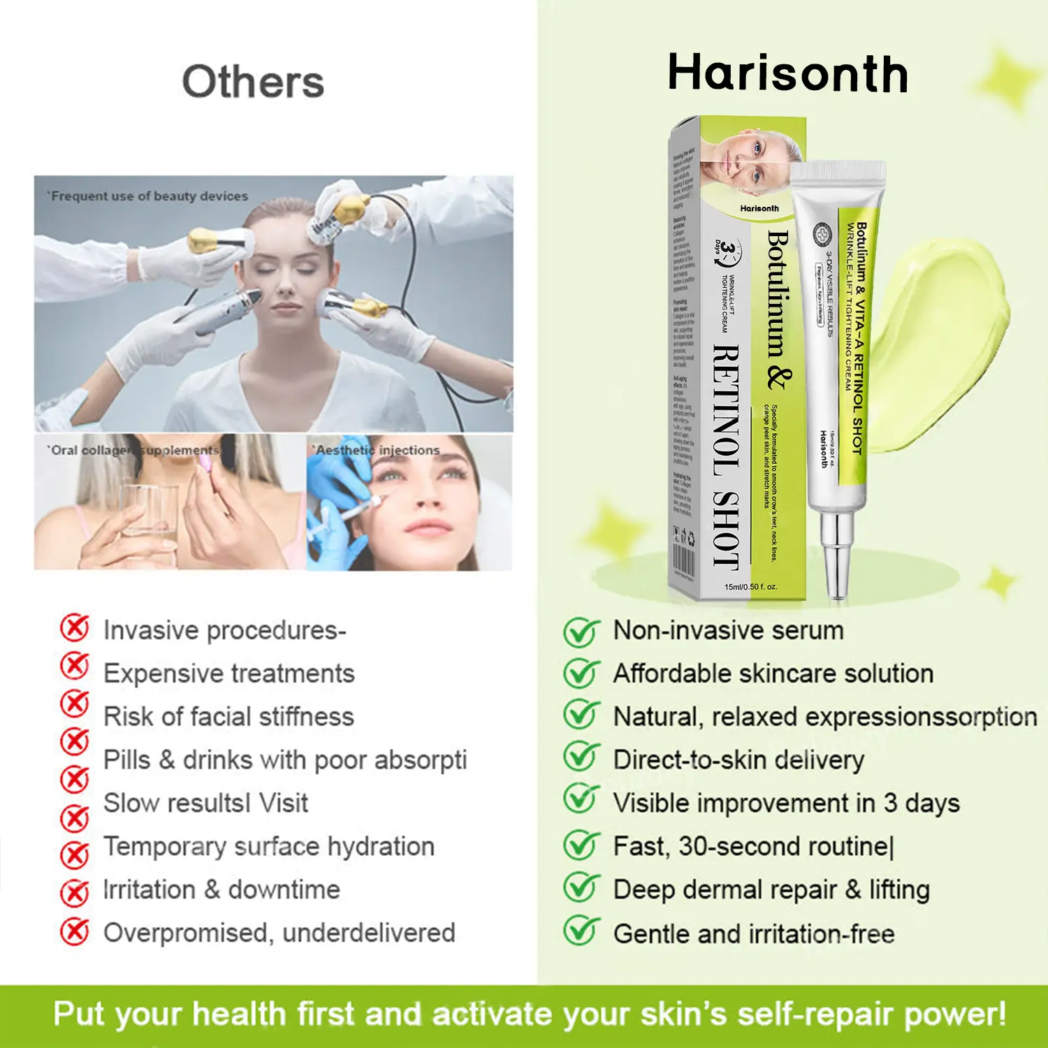 Final 3 Hours: 70%OFF🔥 Harisonth Botulinum & Vita-A Retinol Shot Wrinkle-Lift Tightening cream✨ - Image 4