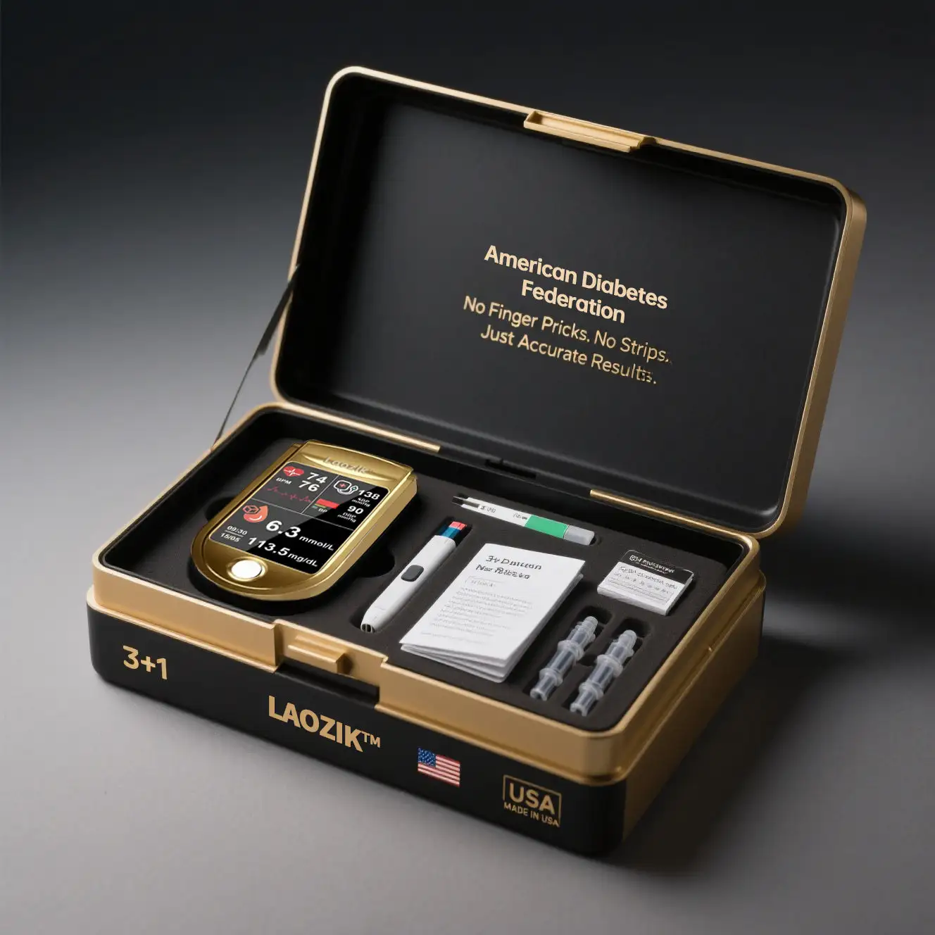 LaozikTM Professional 12in1 Glucose & Vital Signs Monitor-Painless, Fast, Precise& FDA-Backed (Made in California, USA) - Image 12