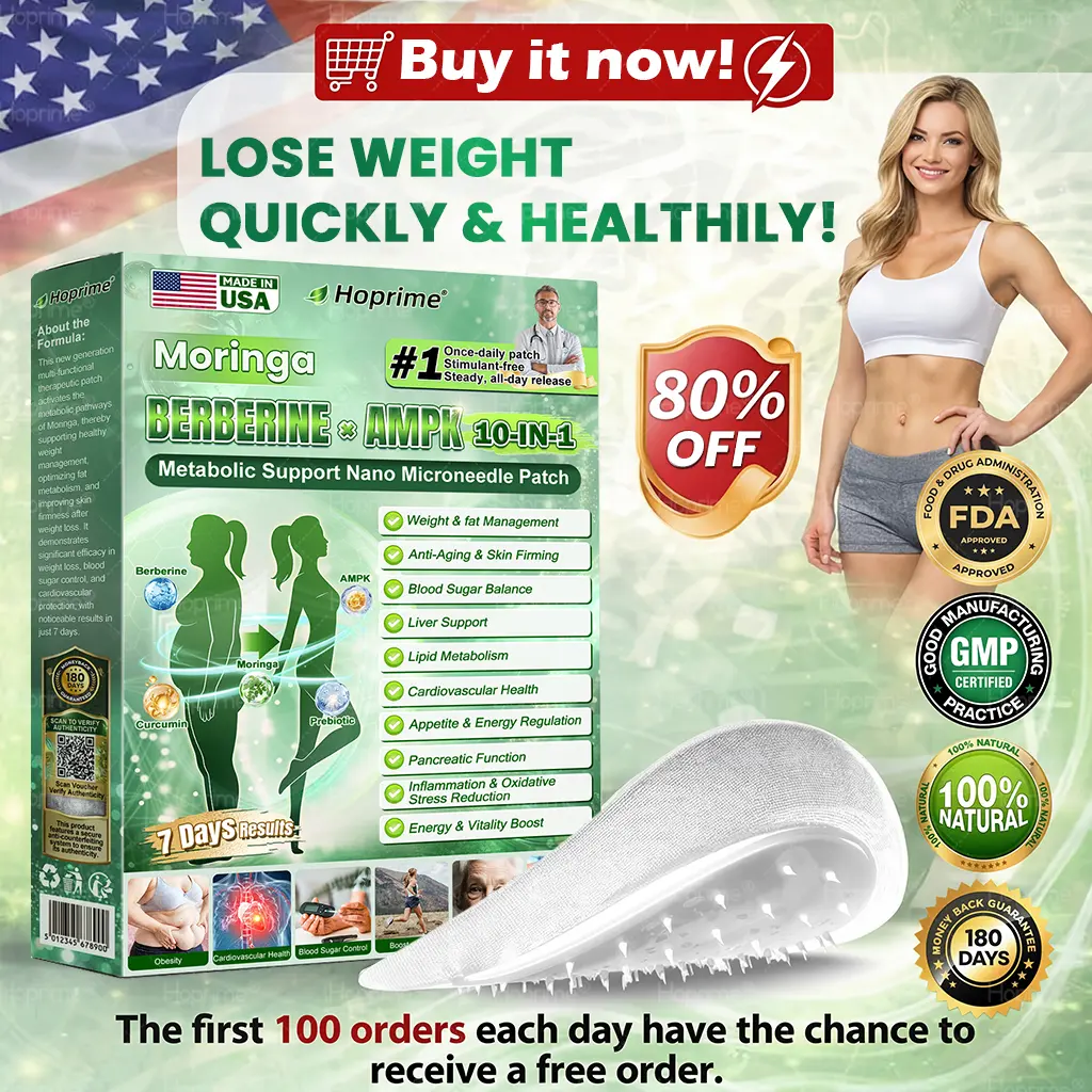 Moringa · Berberine × AMPK+ 10-in-1 Metabolic Support Nano Microneedle Patch