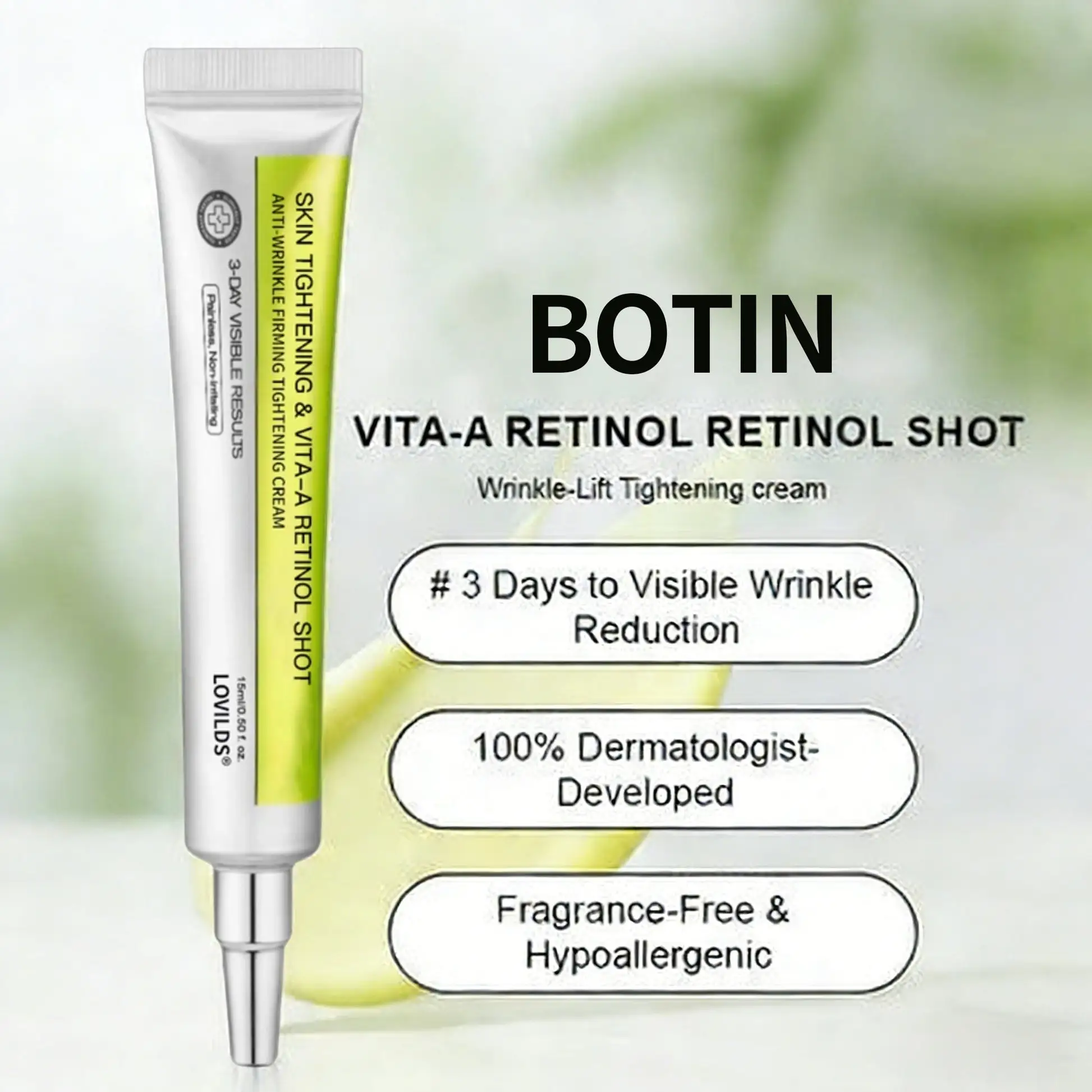 Made and shipped from the USA - Botin & Vita-A Retinol Shot Wrinkle-Lift Tightening cream - Image 14