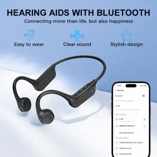 Bone Conduction Smart Hearing Aid Bluetooth Earphones App Controlled - Image 4