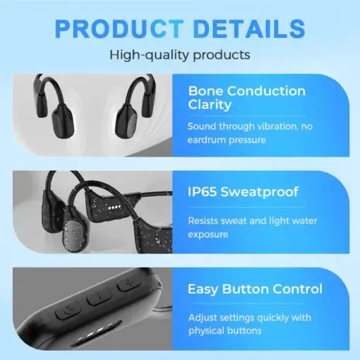 Bone Conduction Smart Hearing Aid Bluetooth Earphones App Controlled - Image 7