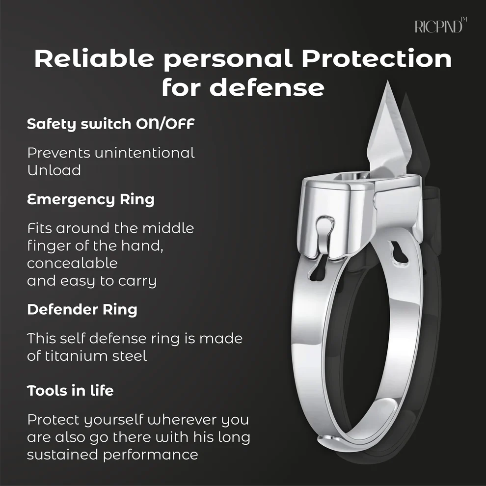 RICPIND Stainless Steel Hidden Blade Defence Ring - Image 4