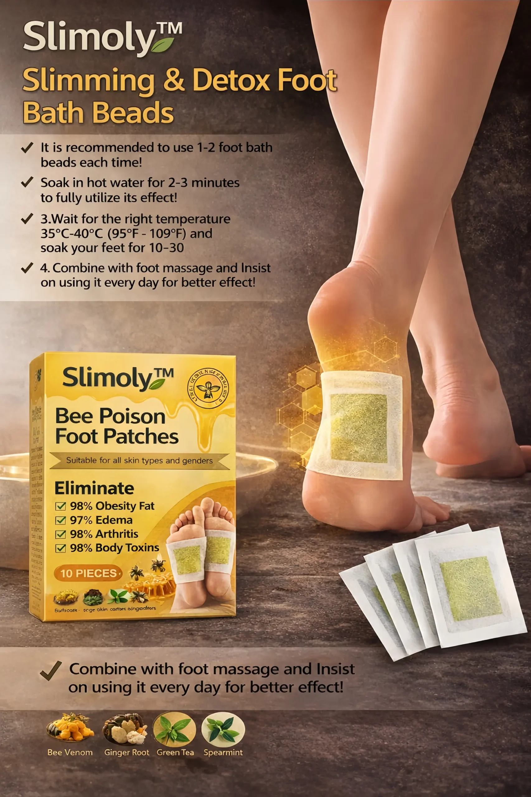 Bee Poison Foot Patches (Set of 10) - Image 3