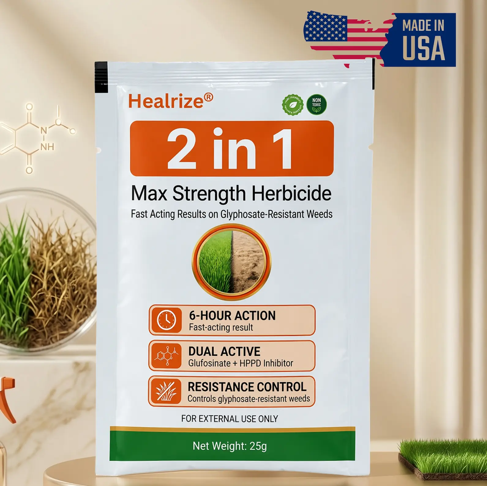 2-in-1 Max Strength Herbicide: Fast Acting Results on Glyphosate-Resistant Weed