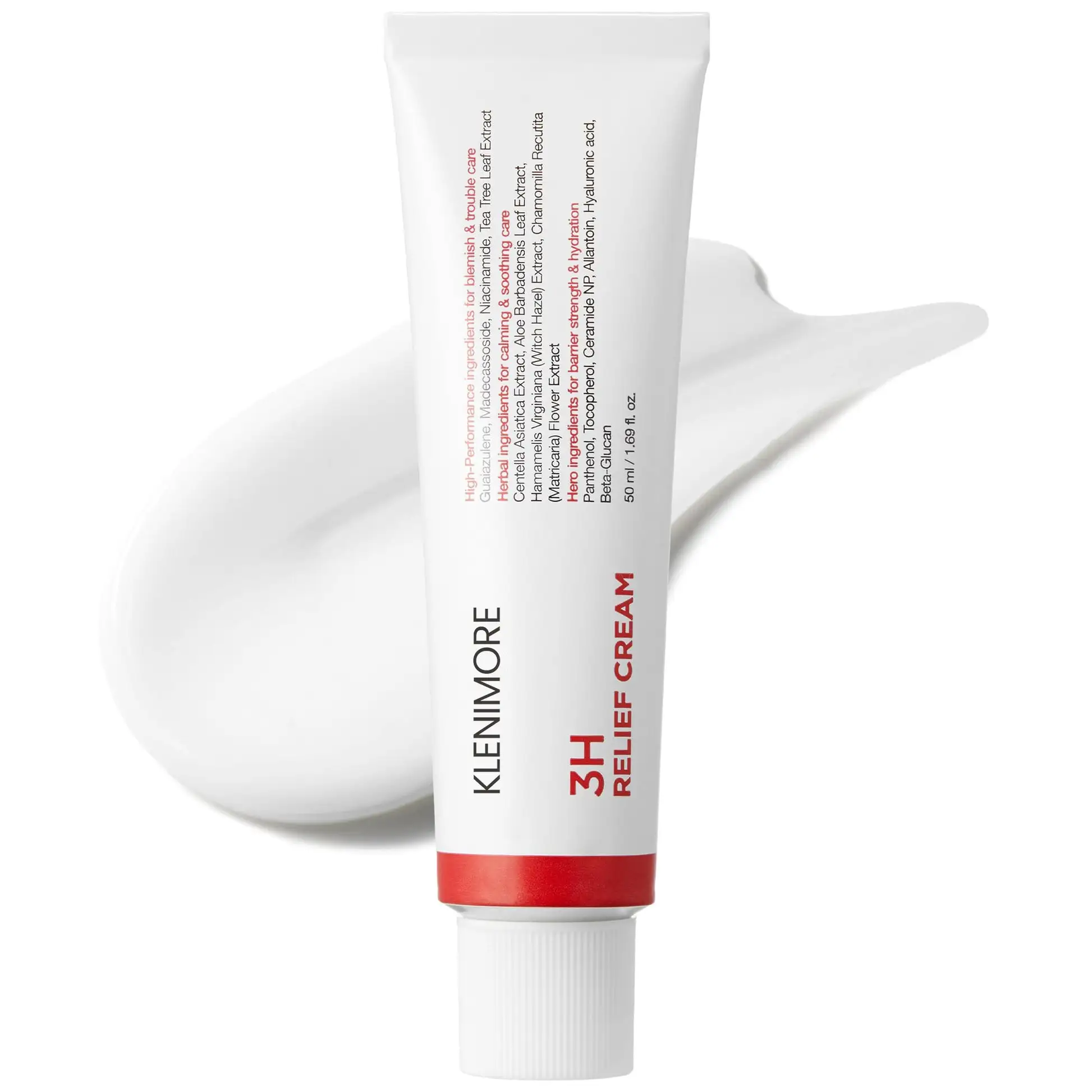KLENIMORE 3H Daily Relief Cream - Guaiazulene & Centella Soothing Moisturizer for Sensitive Skin