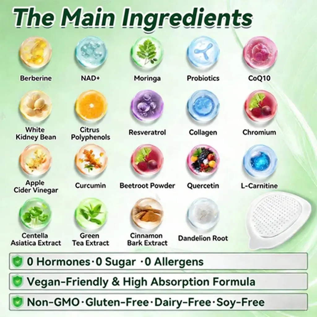 Moringa & Berberine × NAD+ 10-in-1 Nano-Microneedle Patches - Image 5