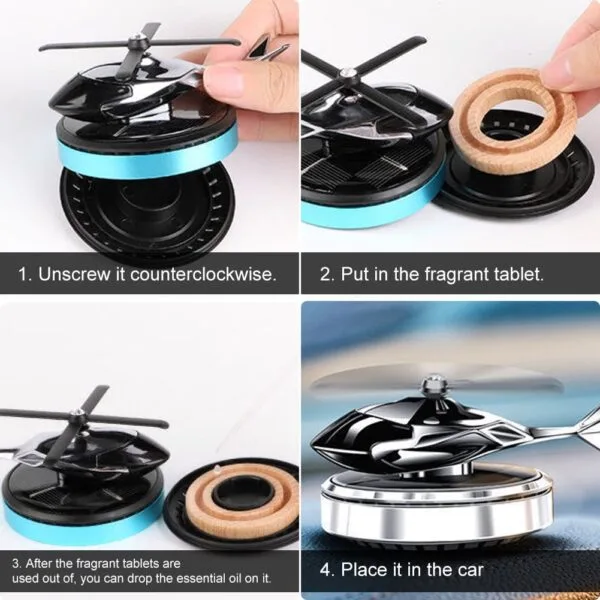 Metal Solar Helicopter Air Freshener - Image 3