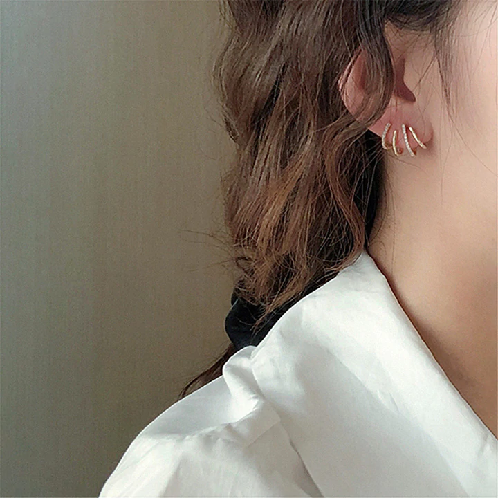 Shiny Crystal Earrings - Image 4