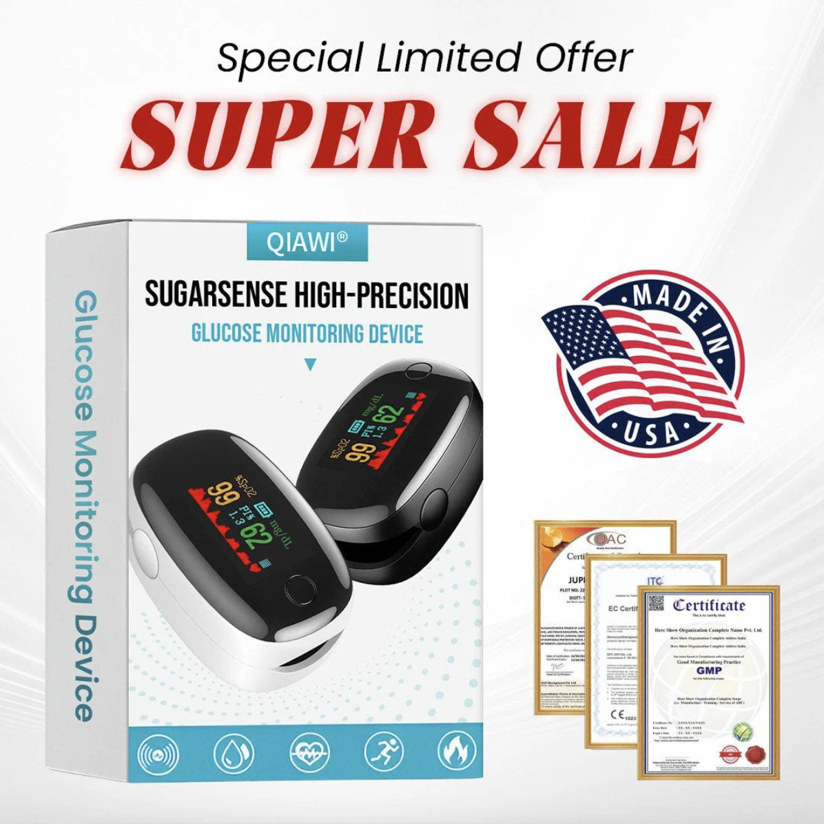 SugarSense High-Precision Glucose Monitoring Device
