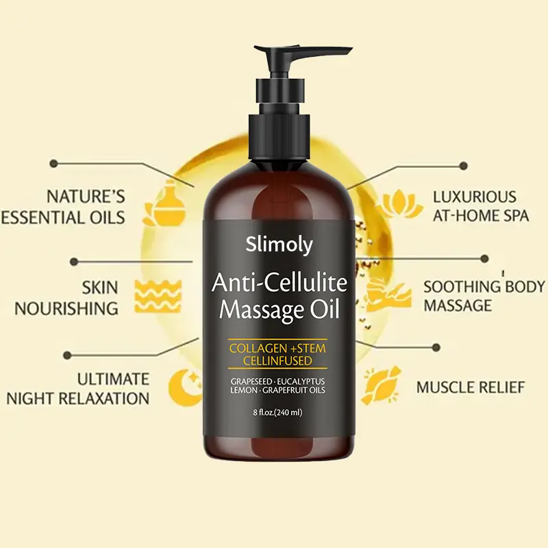 Slimoly Anti Cellulite Massage Oil - Skin Tightening Moisturizing - Image 4