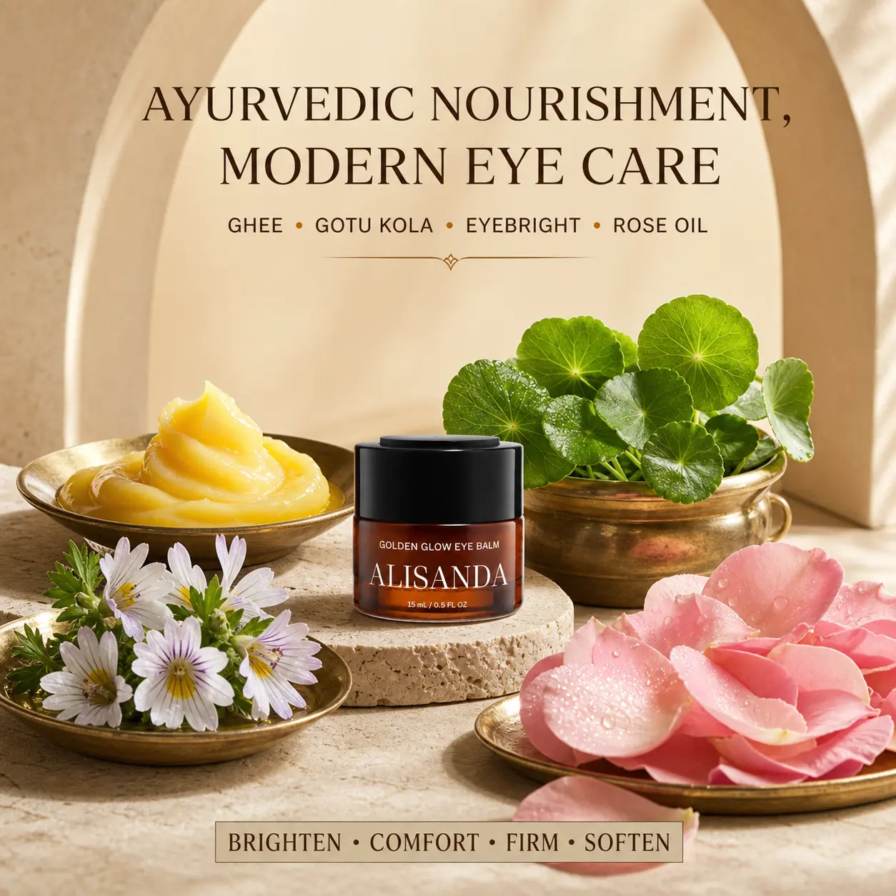 ALISANDA Golden Glow Eye Balm — Ghee + Gotu Kola - Image 3