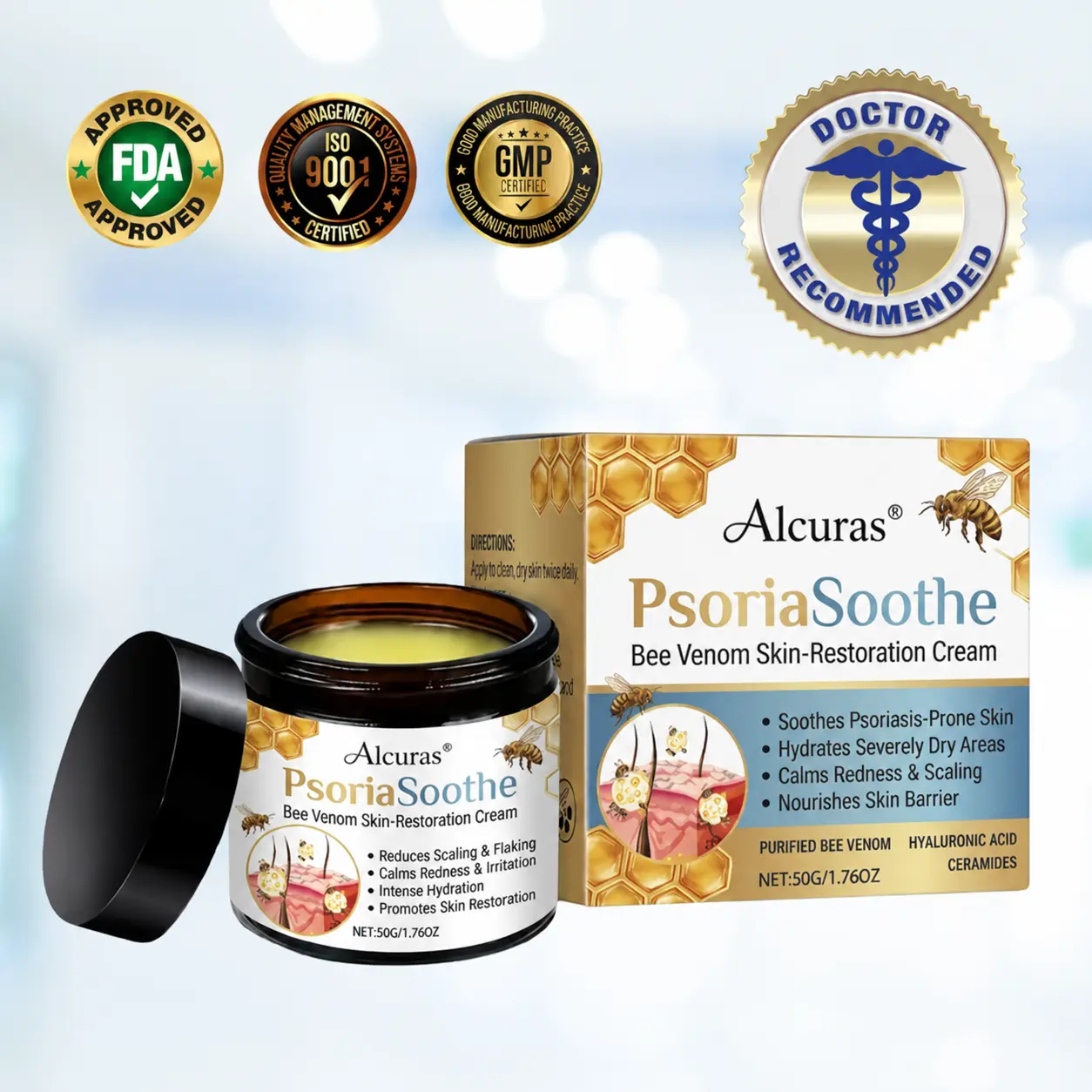 PsoriaSoothe Bee Venom Skin-Restoration Cream