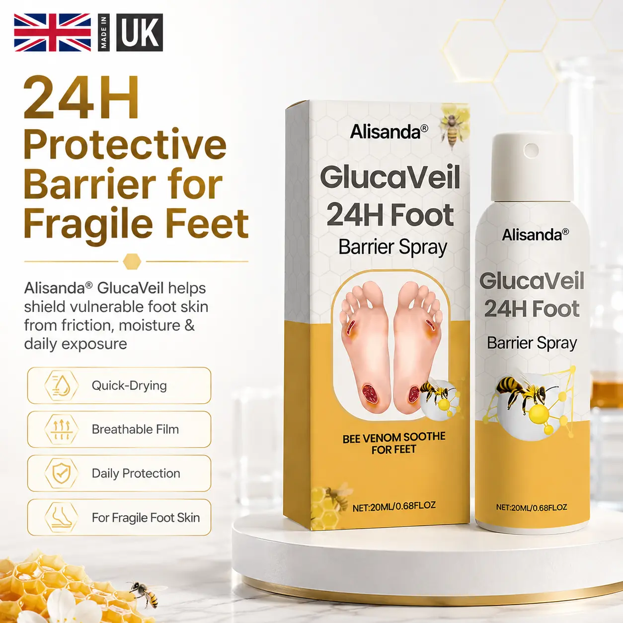 GlucaVeil 24H Foot Barrier Spray