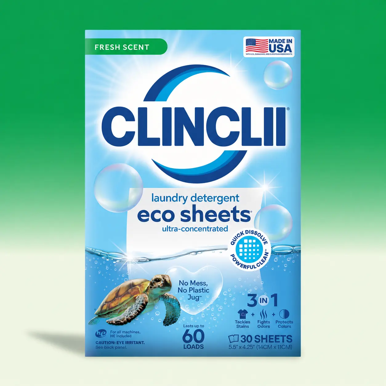 CLINCLII Hojas de Detergente para Ropa