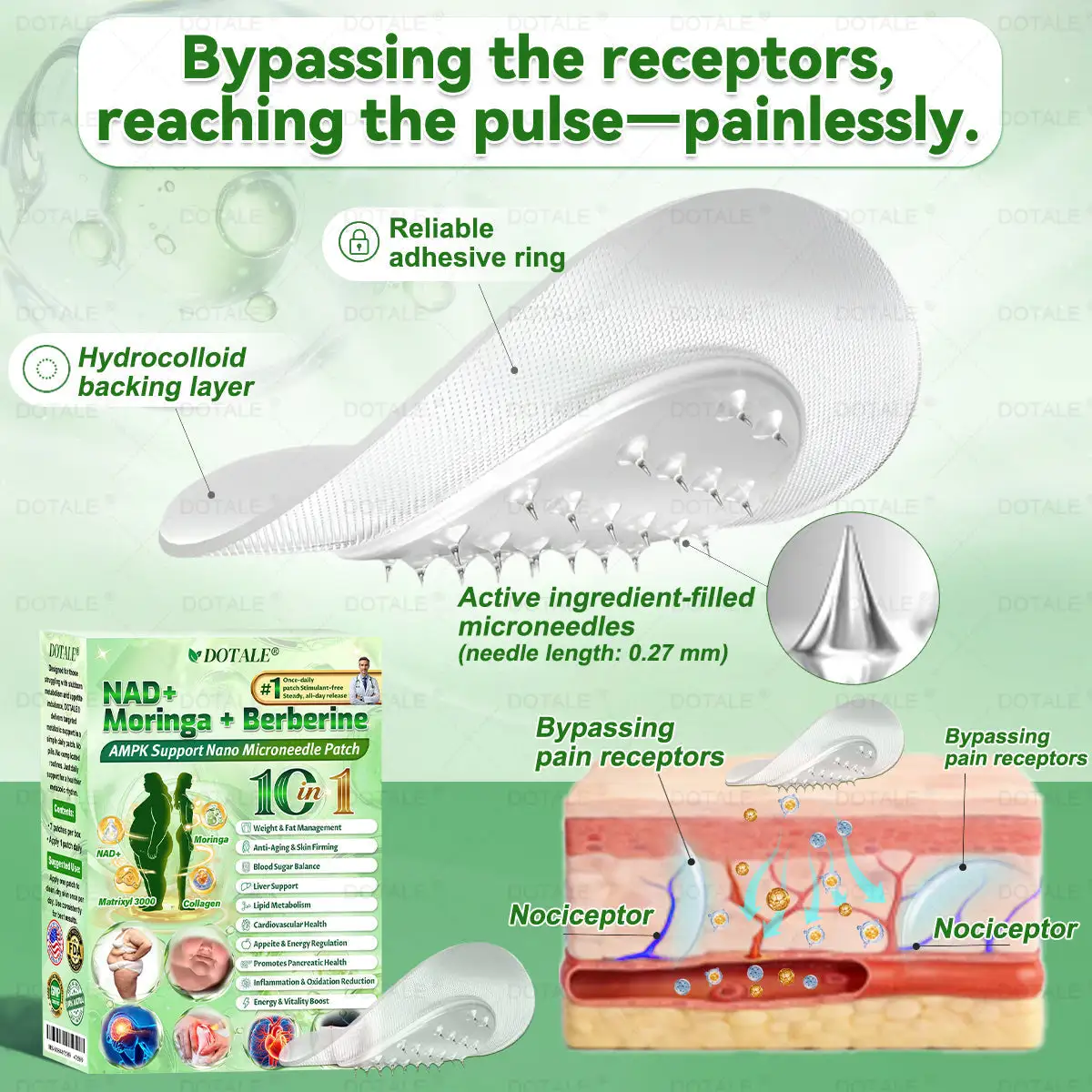NAD+ Moringa Berberine AMPK Nano Microneedle Patch - Image 11