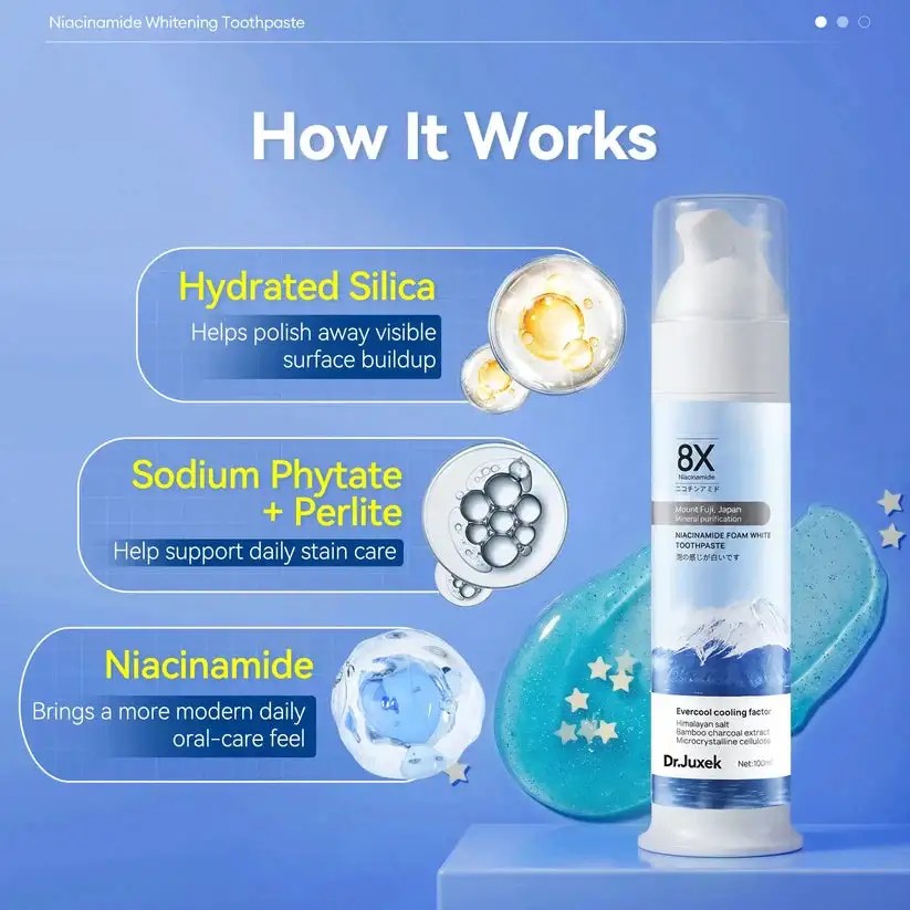 Dr.Juxek Niacinamide Foaming Whitening Toothpaste - Image 3