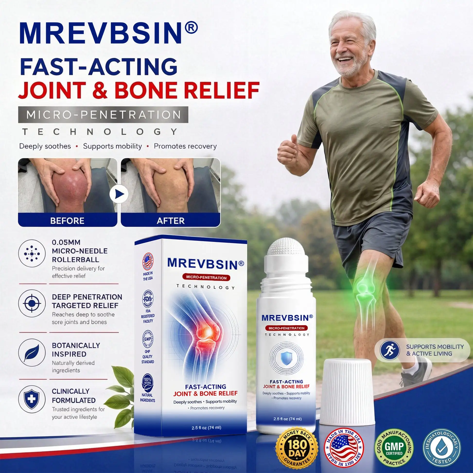 0.05mm Microneedle Bone & Joint Recovery Roller