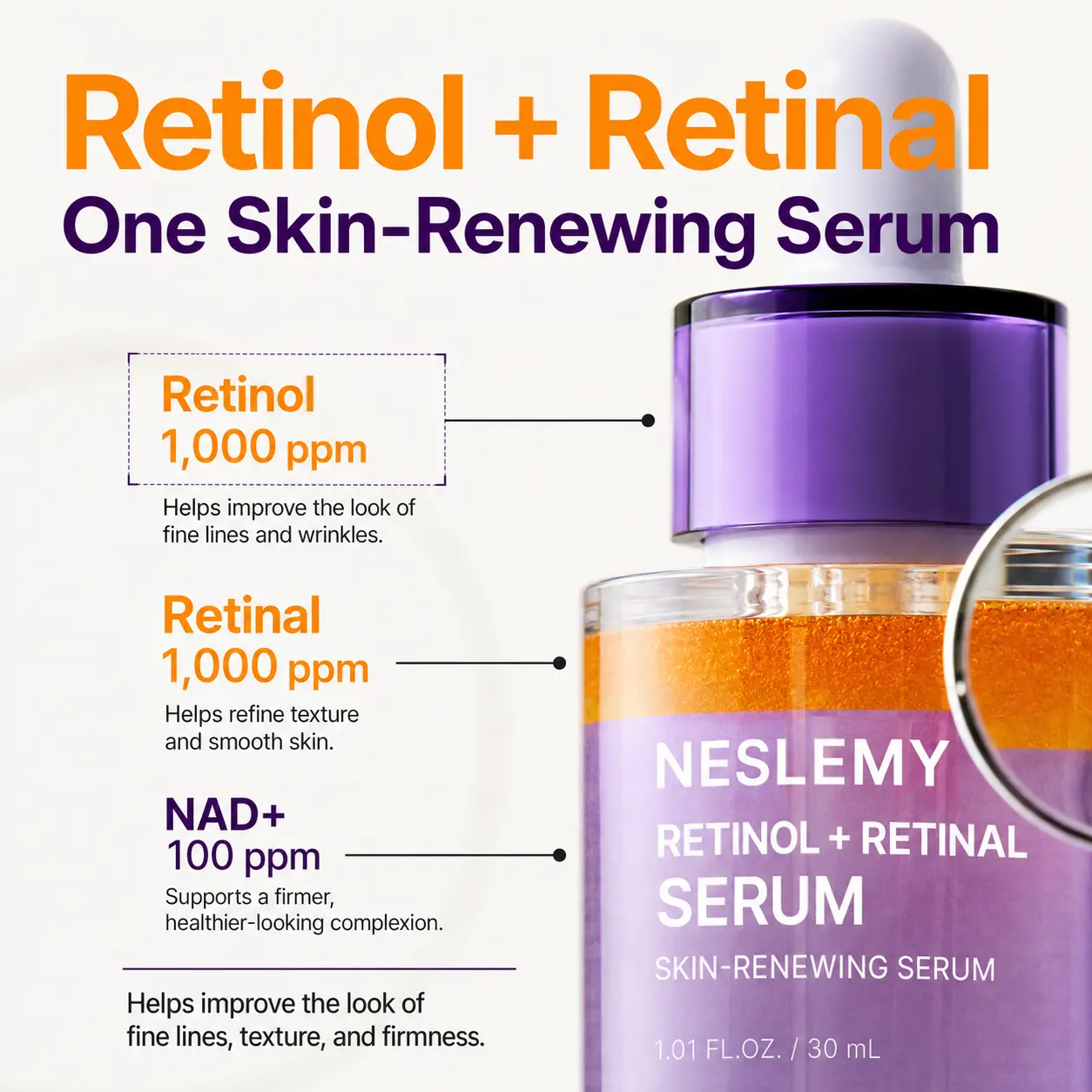 NESLEMY Retinol + Retinal NAD+ Firming Serum