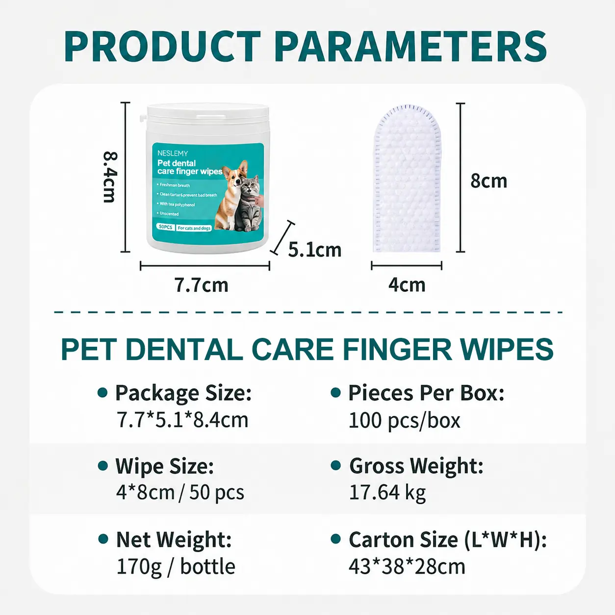 NESLEMY Pet Dental Care Finger Wipes - Image 6