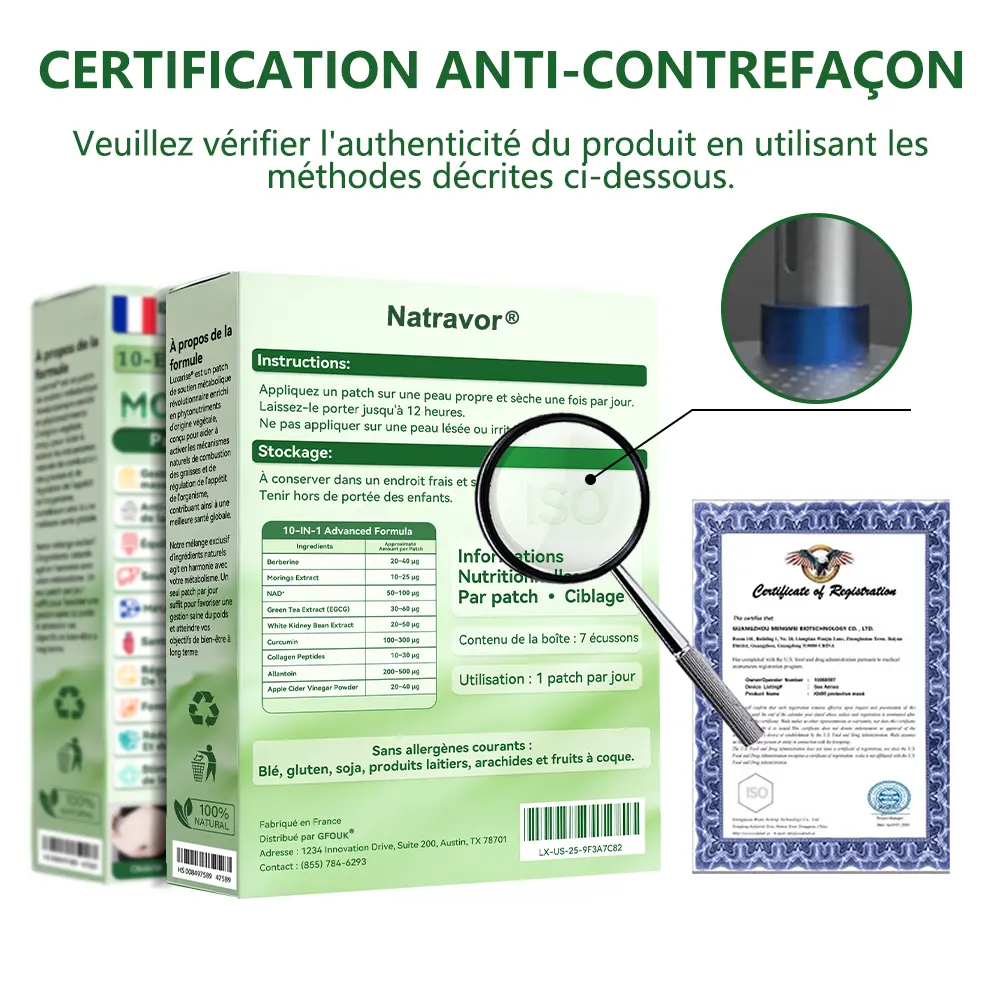Patch nano à micro-aiguilles avancé 10-en-1 au moringa et à la berbérine - Image 3
